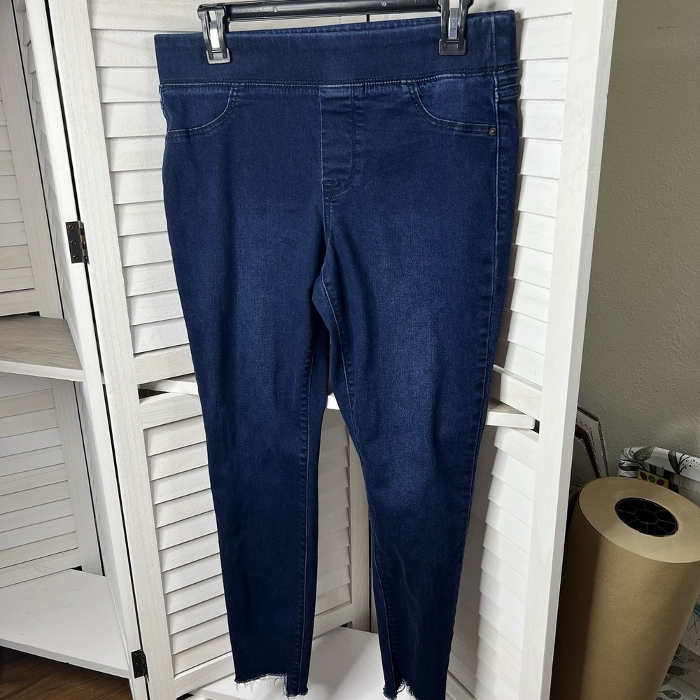 Old Navy Rockstar Women's Jeggings‎ Crop Raw Hem Wide Waist Band Size 10 Blue